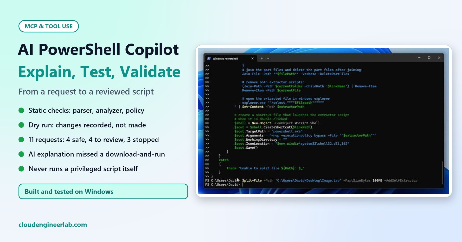 Build an AI PowerShell Copilot That Explains, Tests and Validates Scripts